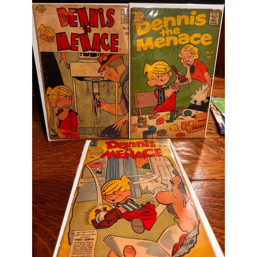 Vintage Dennis the Menace Lot 3 Silver Age #29 #39 #51 1958-1961 Reader Copies